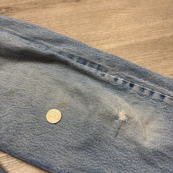 Vintage 80s Levi's 2501-0117 Straight Leg Ankle Fray Jeans 28x31 - Picture 11 of 12